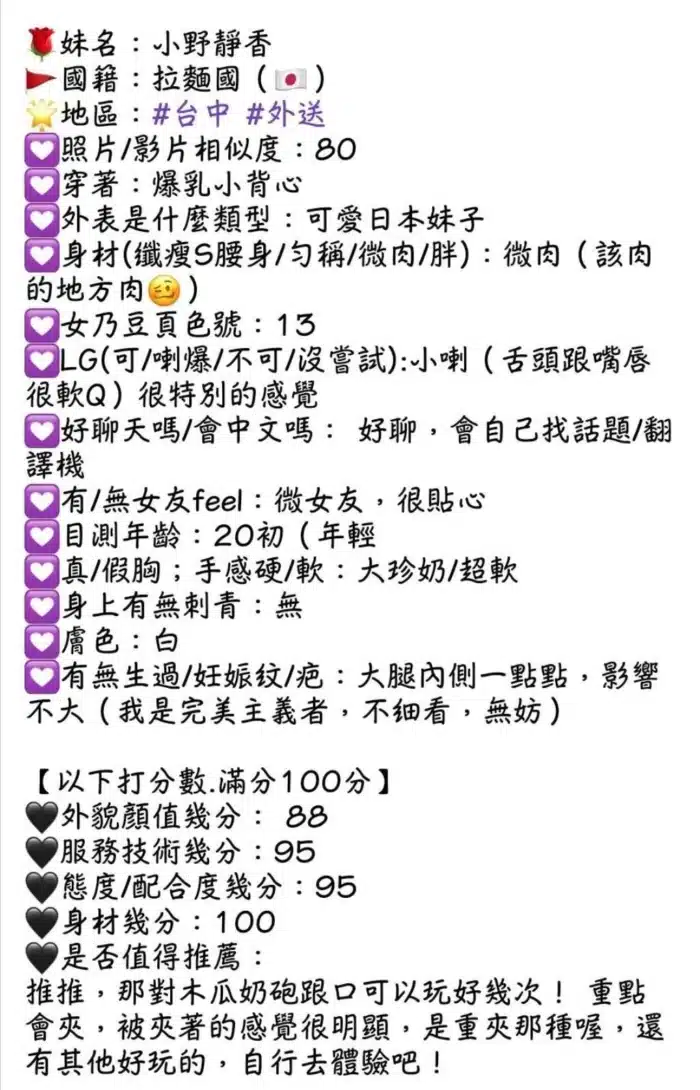 台中外送茶-小野靜香/160/45/20/G